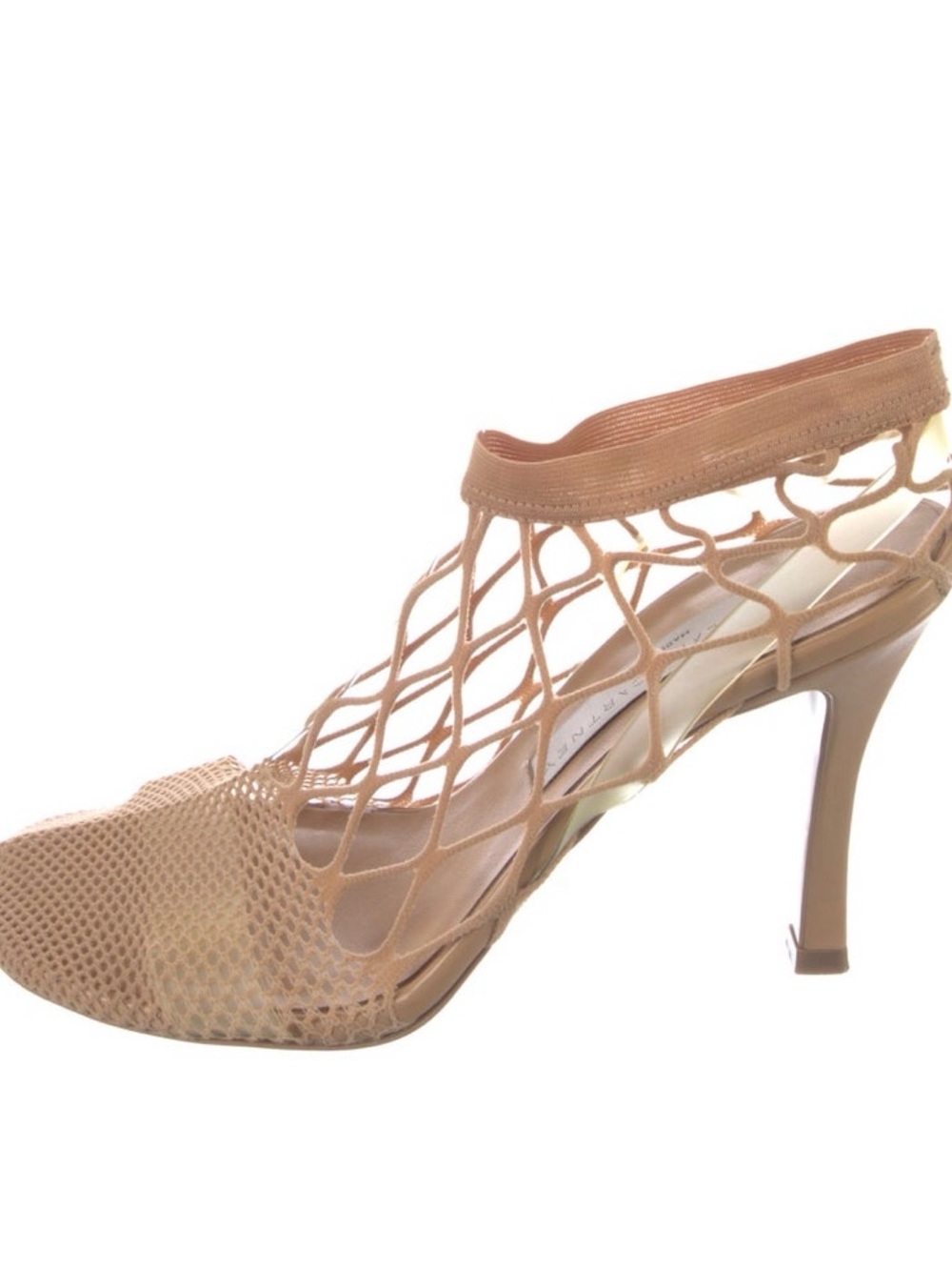 Stella McCartney Beige Mesh Cage Stiletto Sandal